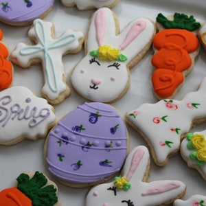 1 doz Easter Cookies*Easter cookies*Bunny Easter Cookies*Easter Egg Cookies*Easter Treats*Easter Basket gifts*Decorated Cookie*Sugar Cookie