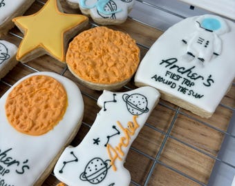 365 Days Around the Sun Birthday Cookies, Custom First Sugar Cookies