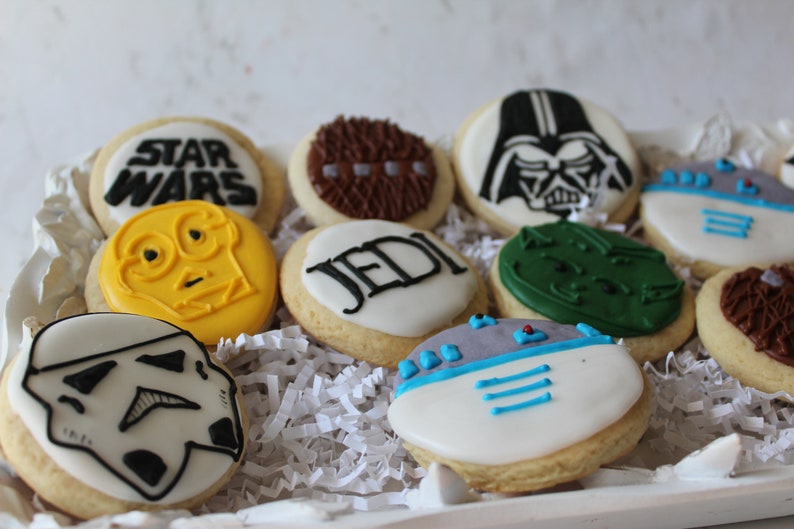 1 doz Star Wars Inspired CookiesStorm Trooper Birthday CookiesCustom CookiesBirthday Party FavorsDecorated Cookie Star Wars Party image 3