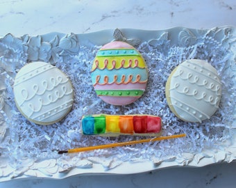 Paint Your Own Cookies* Personalized Cookies*12 Paintable Cookies*Easter Basket Stuffers, Kids Edible Crafts, Easter Cookies, PYO Cookie