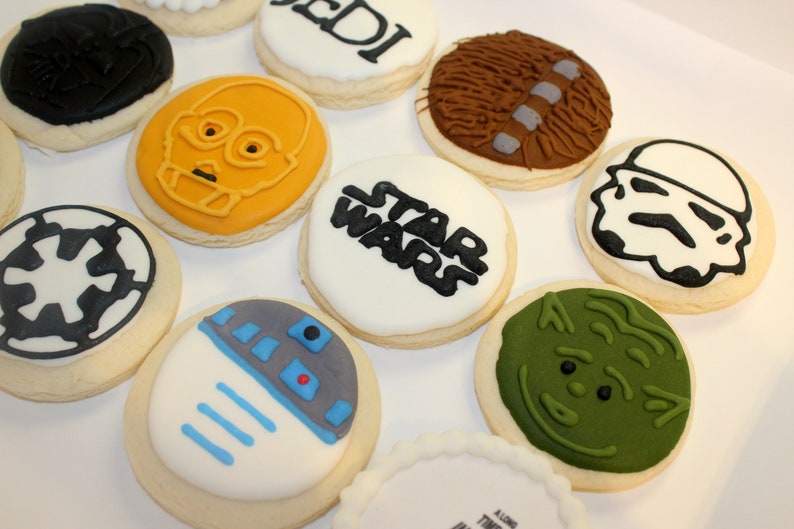 1 doz Star Wars Inspired CookiesStorm Trooper Birthday CookiesCustom CookiesBirthday Party FavorsDecorated Cookie Star Wars Party image 6