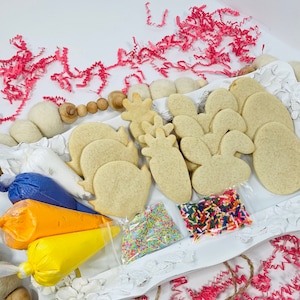 DIY Spring Cookie Box*Decorate your own sugar cookie*Easter party treats*Bunny Cookies*Easter Egg Cookies*Cookie Party Activity*Easter Treat