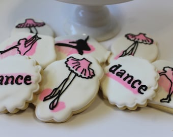 Dancer Cookies, Ballet & Jazz Shoe Decorated Cookies (1 Dozen)