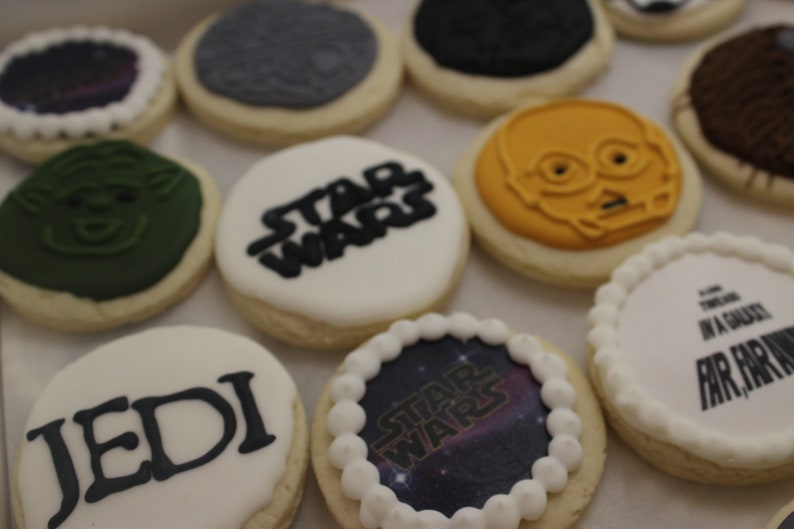 1 doz Star Wars Inspired CookiesStorm Trooper Birthday CookiesCustom CookiesBirthday Party FavorsDecorated Cookie Star Wars Party image 10