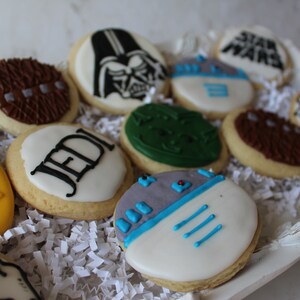 1 doz Star Wars Inspired CookiesStorm Trooper Birthday CookiesCustom CookiesBirthday Party FavorsDecorated Cookie Star Wars Party image 5