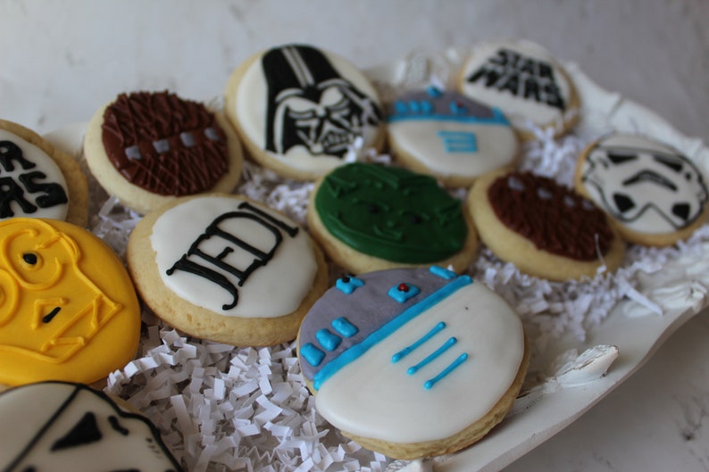 1 doz Star Wars Inspired CookiesStorm Trooper Birthday CookiesCustom CookiesBirthday Party FavorsDecorated Cookie Star Wars Party image 5