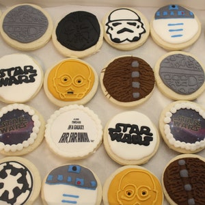 1 doz Star Wars Inspired CookiesStorm Trooper Birthday CookiesCustom CookiesBirthday Party FavorsDecorated Cookie Star Wars Party image 9