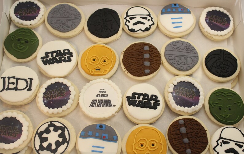 1 doz Star Wars Inspired CookiesStorm Trooper Birthday CookiesCustom CookiesBirthday Party FavorsDecorated Cookie Star Wars Party image 9