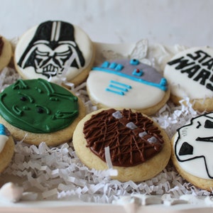 1 doz Star Wars Inspired CookiesStorm Trooper Birthday CookiesCustom CookiesBirthday Party FavorsDecorated Cookie Star Wars Party image 2