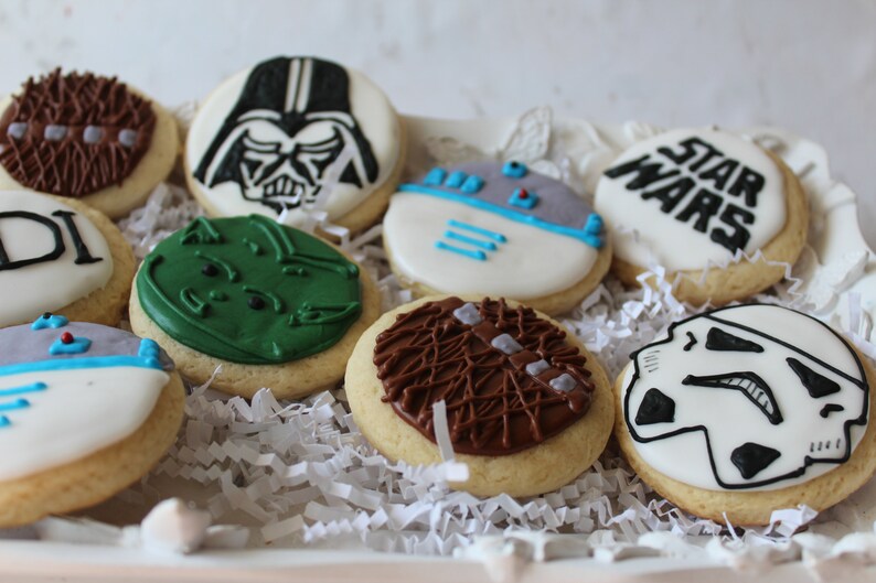 1 doz Star Wars Inspired CookiesStorm Trooper Birthday CookiesCustom CookiesBirthday Party FavorsDecorated Cookie Star Wars Party image 2