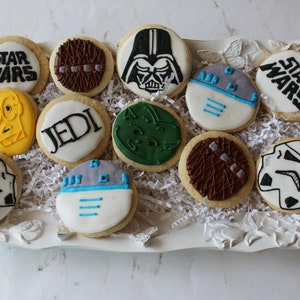 1 doz Star Wars Inspired CookiesStorm Trooper Birthday CookiesCustom CookiesBirthday Party FavorsDecorated Cookie Star Wars Party image 1