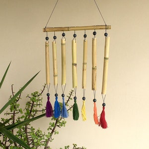 Bamboo wind chimes for outdoors Garden gift Patio eco-friendly decor Large wind chimes chakras