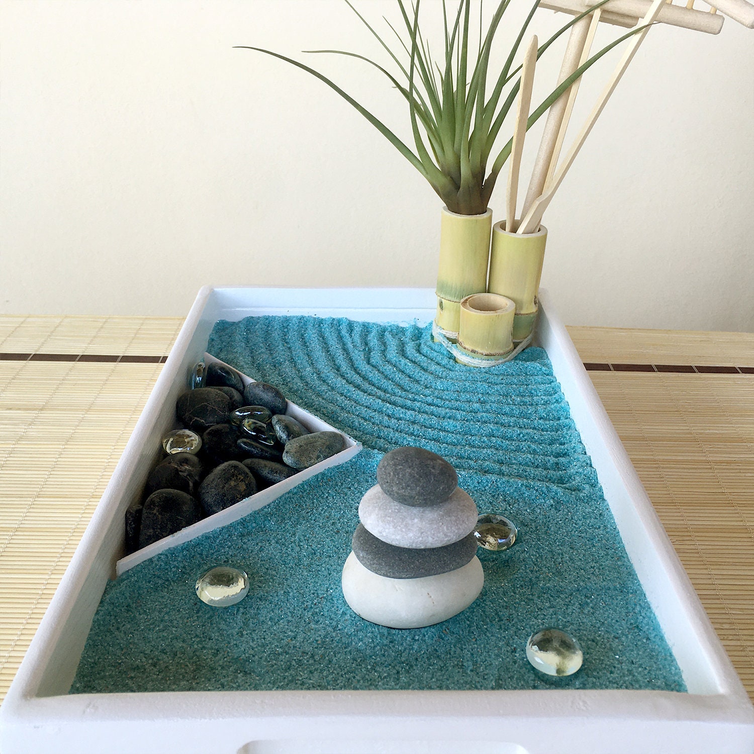 Meditation zen garden sand Large set Desk zen garden kit with Etsy