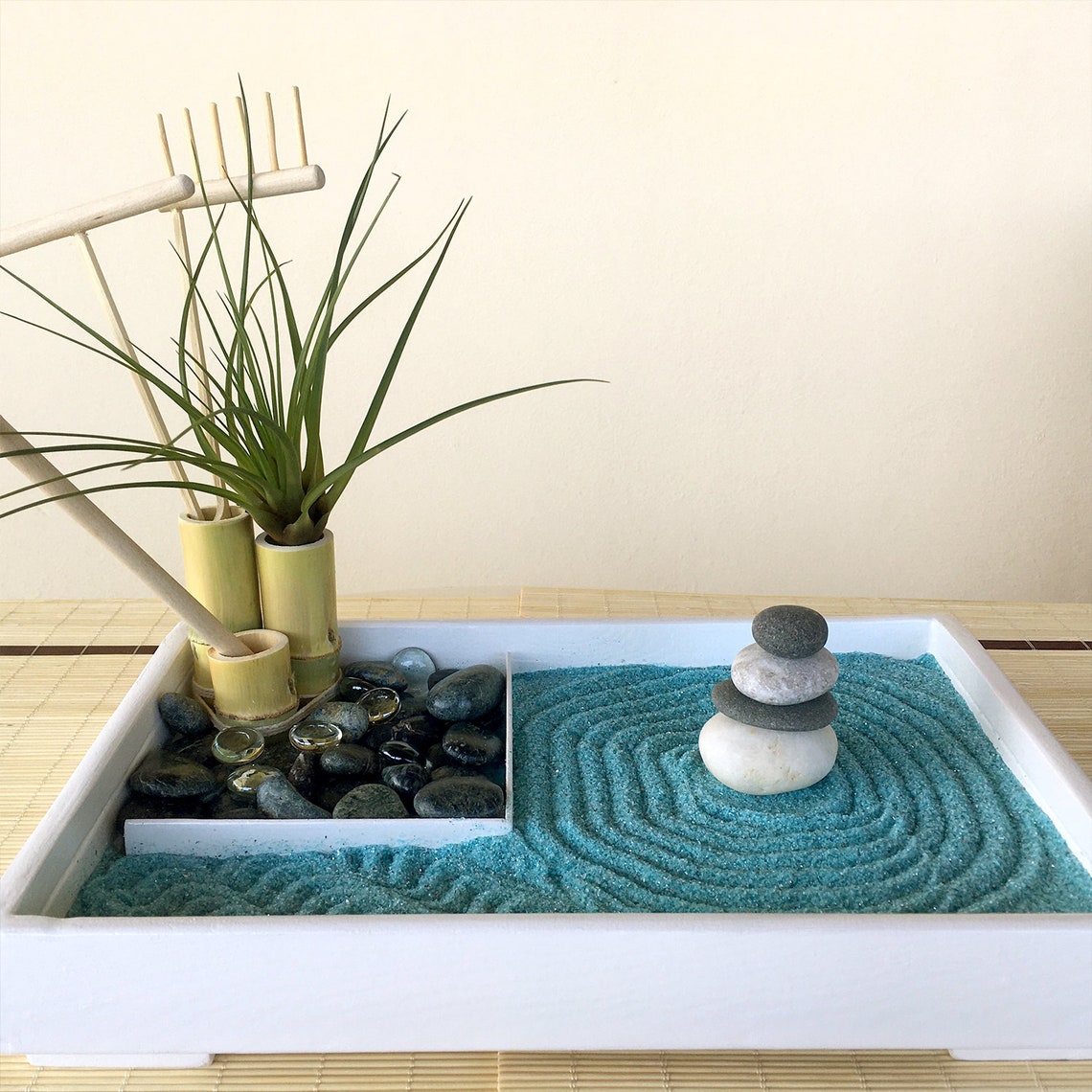 Meditation zen garden sand Large set Desk zen garden kit with Etsy