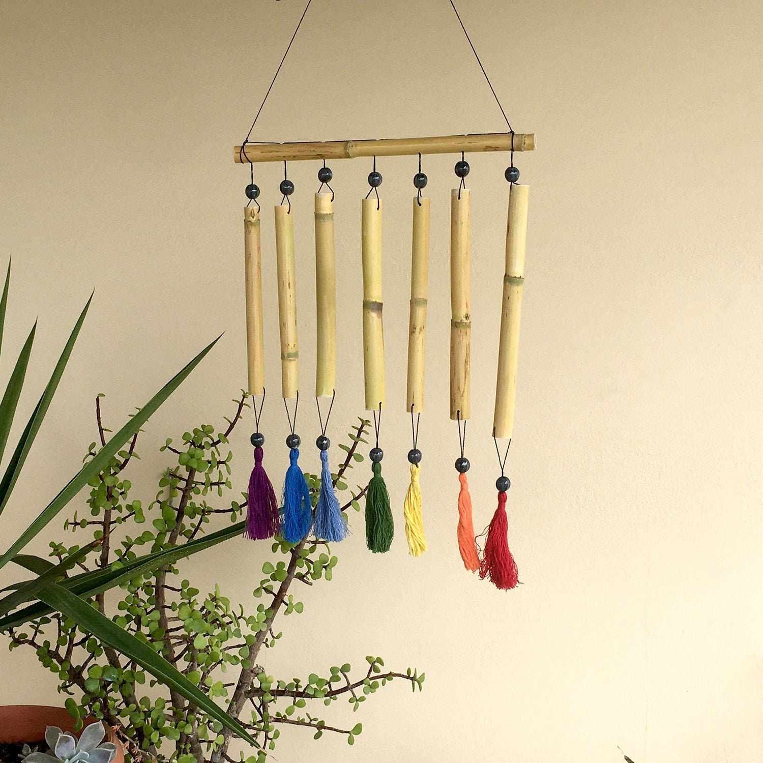 Bamboo Wind Chimes for Outdoors Garden Gift Patio Ecofriendly Decor