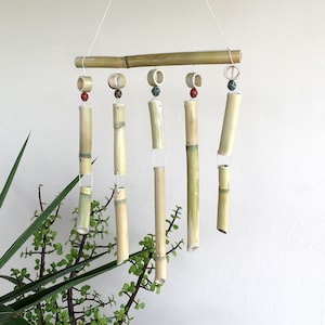 Bamboo wind chimes for outdoors Garden gift Patio eco-friendly decor Japanese wind chime
