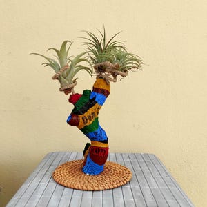 Soporte para plantas de aire, decoración hippie, múltiples exhibiciones para plantas de aire de bebé, regalos ecológicos, decoración de cubículos