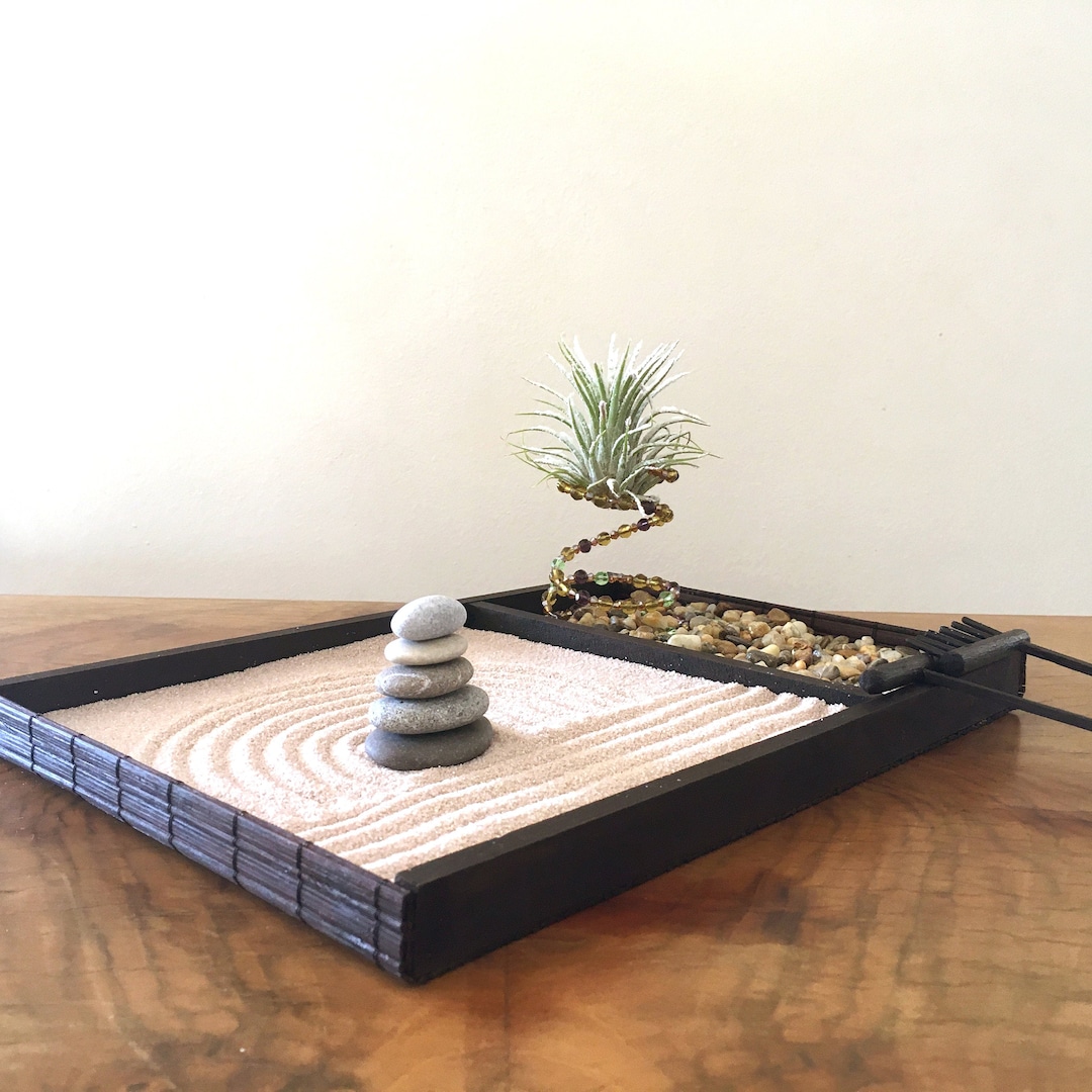 Meditation Zen Garden Kit Middle Desk Zen Garden Tray With Sand Etsy