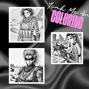 Futuristic Femme Fatales: Post-Apocalyptic Coloring Pages