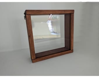 Rustic Shadow Box 10x10 Clear Acrylic on BOTH Sides - Depth and Color Options Available - Wood Frame - Perfect for Bouquets, Keepsakes