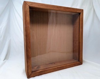 Handmade Rustic Pine Shadow Box 14x14: Keepsake Display Case