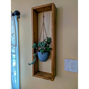 Long Wall Box 28 inch - Color Options Available - Rustic Wood Frame, Floating Box Shelves, Plant Display, Shadow Box, Minimalist