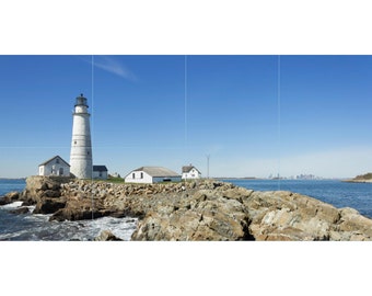 Boston Light Lighthouse Tile Mosaic -004- Sublimated Decor, Interchangeable Tiles, Display Options Available