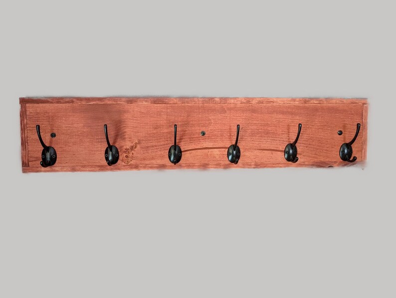 Rustic Wood Coat Rack Decor Color Size Options Available Great for Jackets, Clothes, Hats, Scarfs, Leases, Keys Rustic Wall Organizer image 1