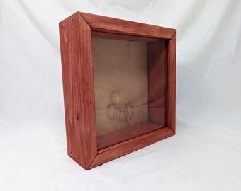 Rustic Shadow Box 8x8 - Depth and Color Options Available - Wood Frame - Perfect for Invitations, Photos, Keepsakes, Wine Corks