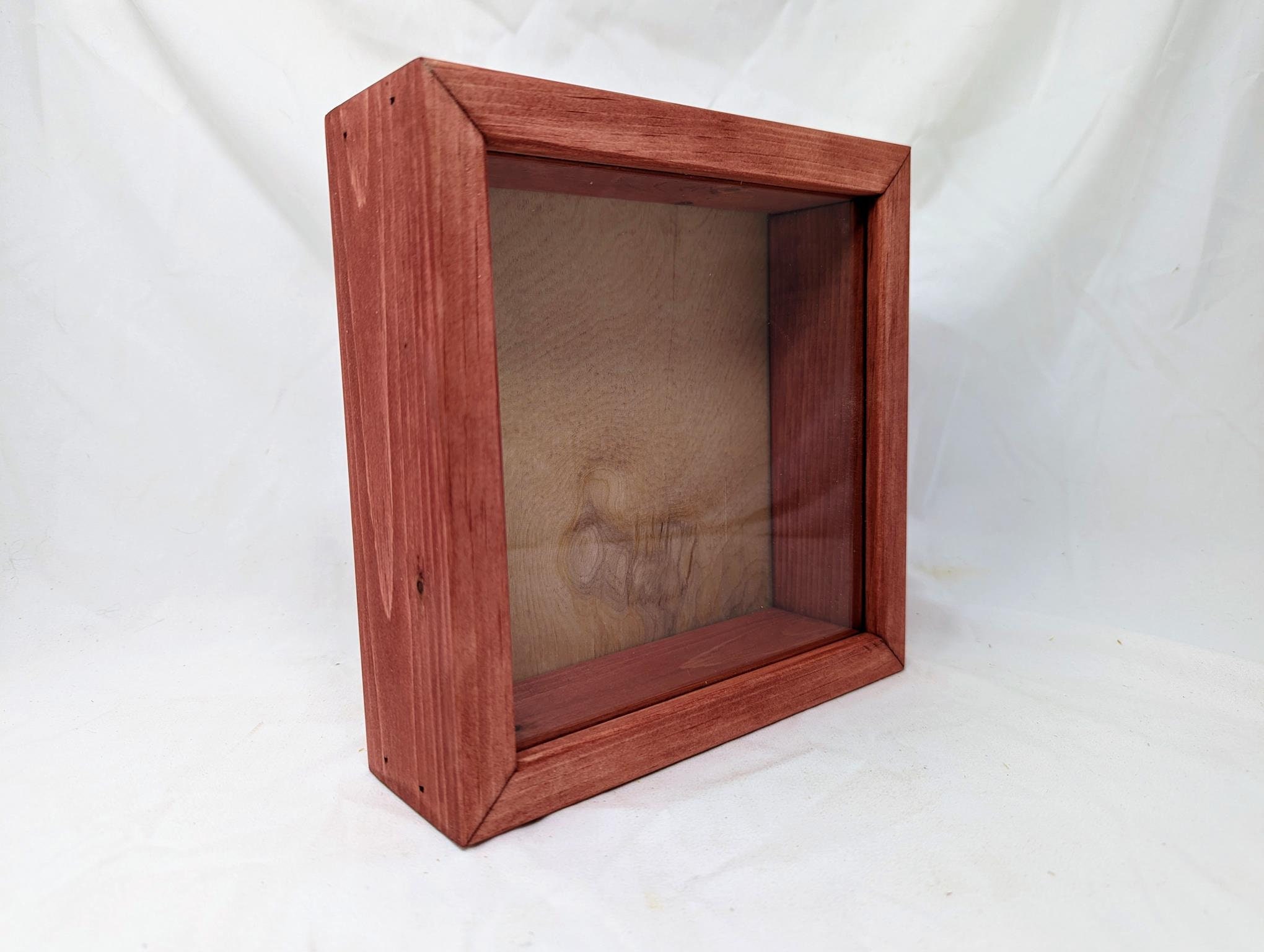 8x8 Shadow Box Frame White, 0.875 inches Deep Real Wood Contemporary  Shadowbox