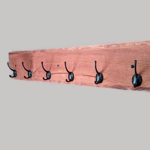 Rustic Wood Coat Rack Decor Color Size Options Available Great for Jackets, Clothes, Hats, Scarfs, Leases, Keys Rustic Wall Organizer image 2