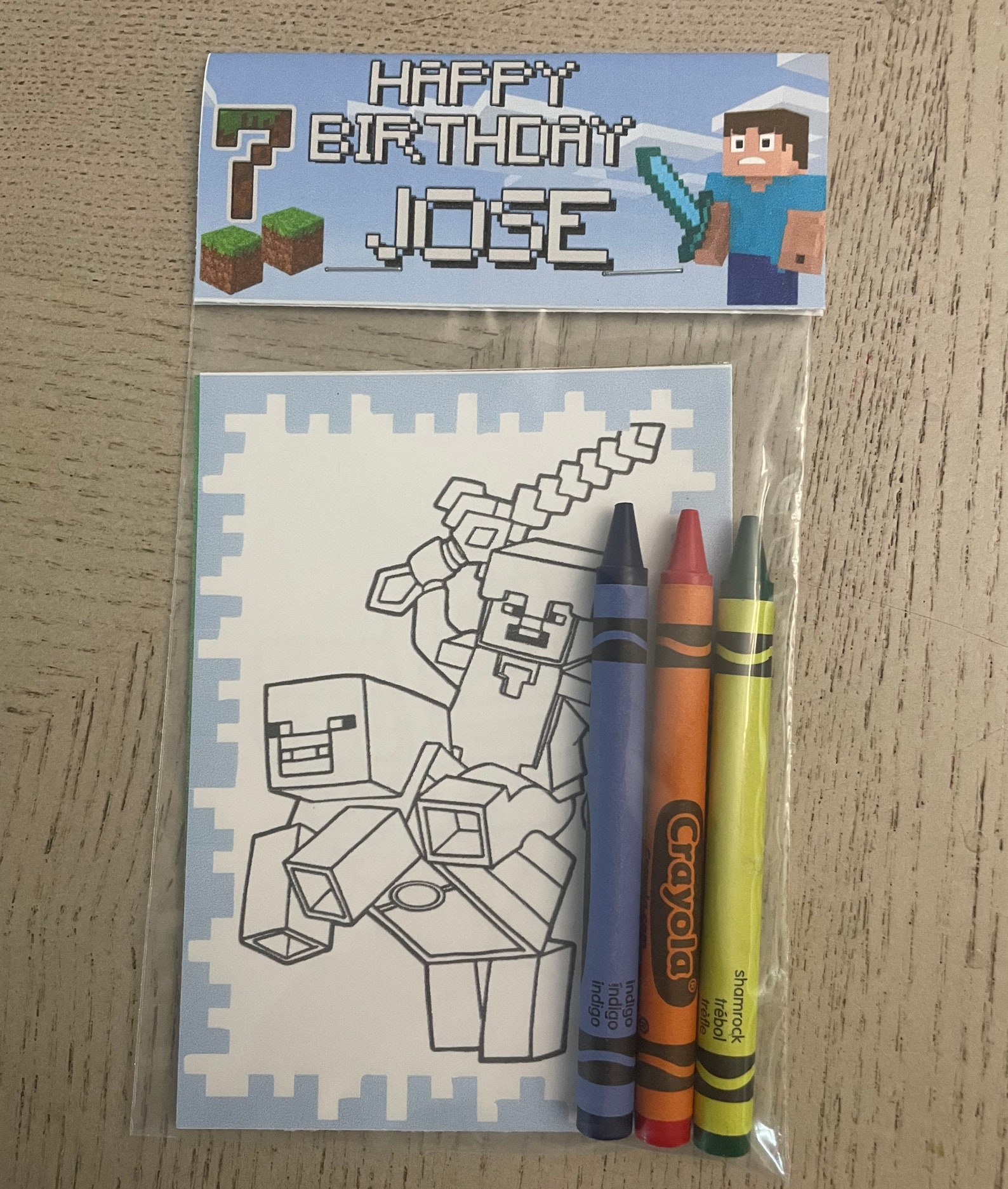 Minecraft Party Favor Coloring Kit. Personalized Coloring - Etsy