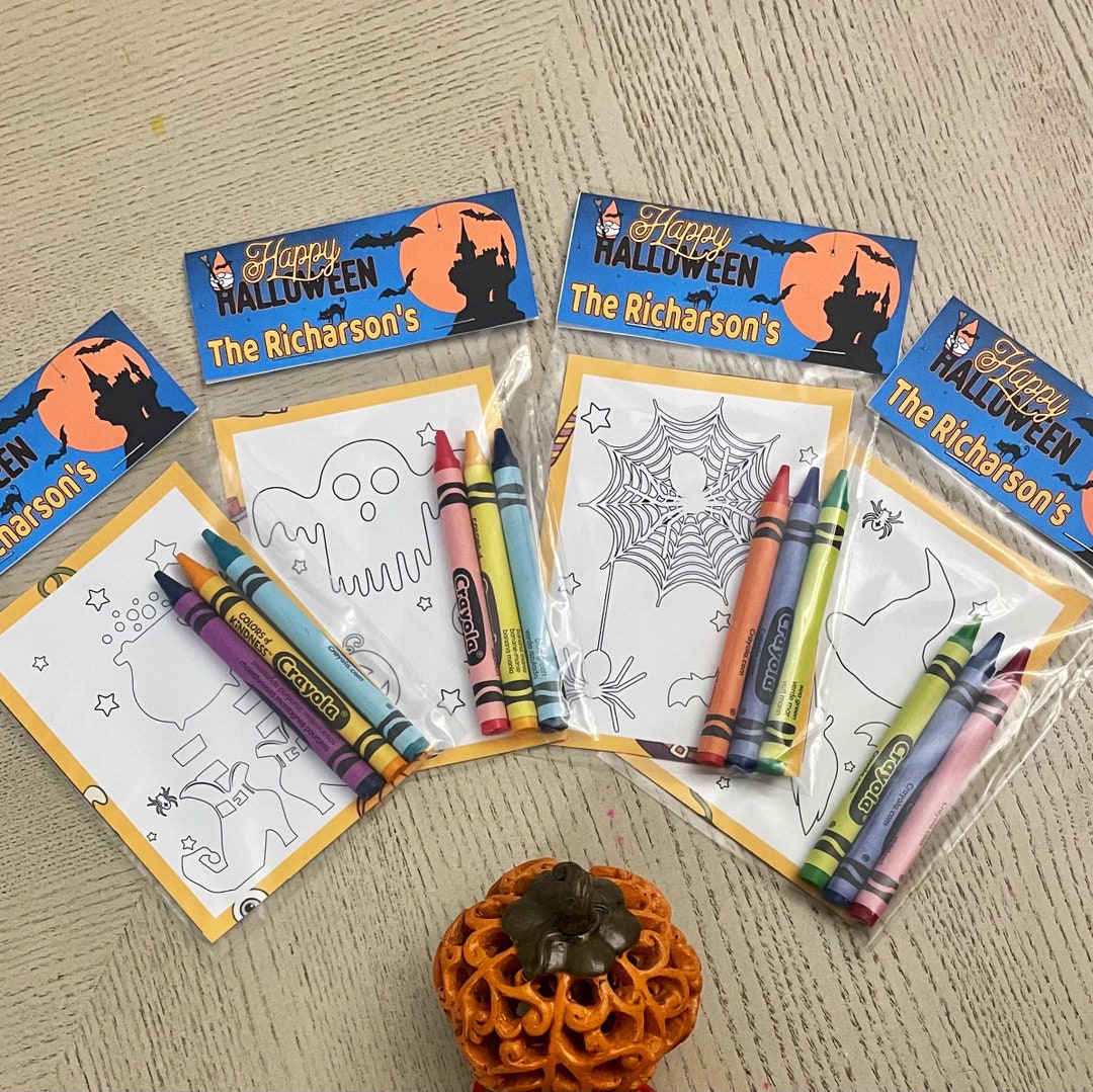 Halloween Party Favor Coloring Kit. Personalized Coloring Pages and ...
