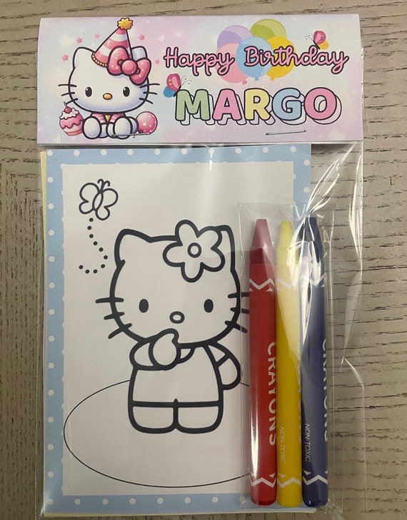 Personalized Hello Kitty Coloring Kit: Pastel Party Favors