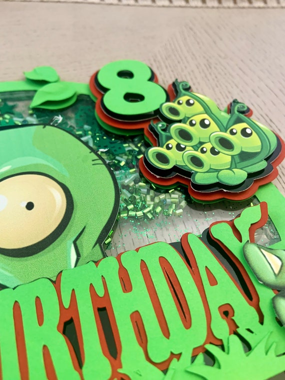 Plants vs Zombies Themed Cake Toppers Personalised With Name & Age