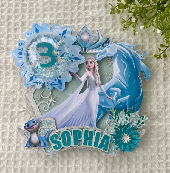 ININGER Frozen Snow Themed Birthday Candles,Blue And White Birthday Number 6 Candles,Snowflake 6th Candles For Princess Queen Kids Adults Wedding Anniversary Party Supplies