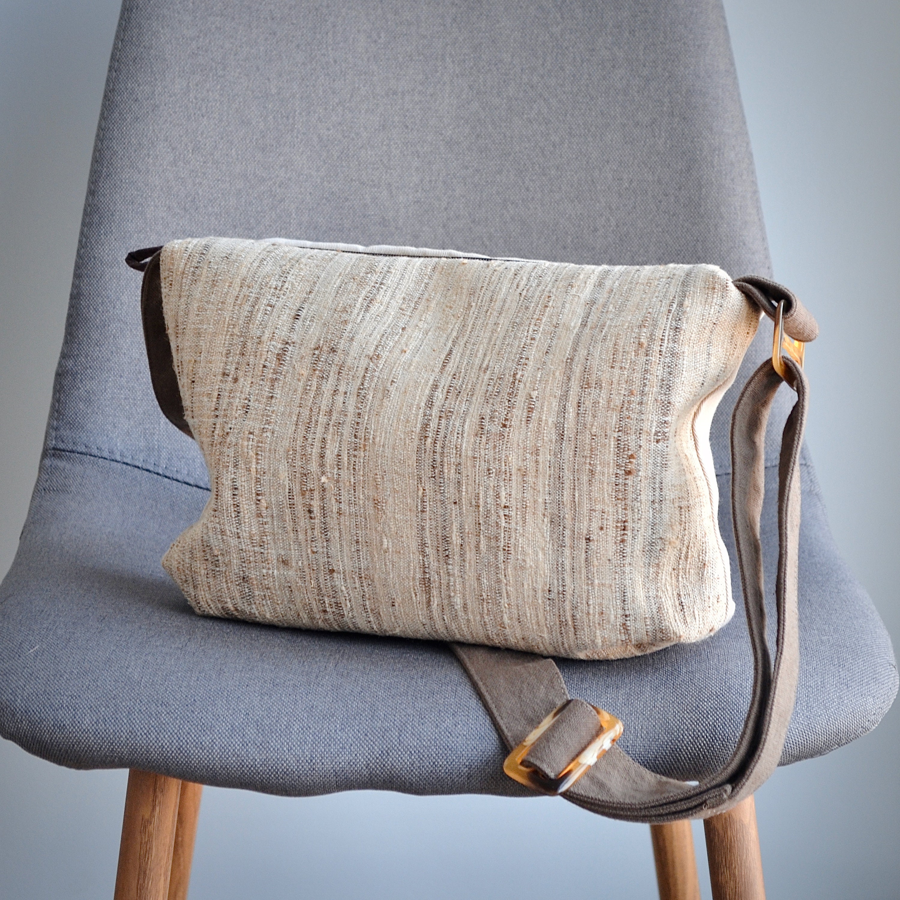 Soft brown boho bag feathers ecoprinting. Cross body medium Etsy