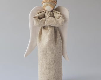 Linen Guardian Angel Doll, 12" Motanka Ukrainian Ethnic Doll
