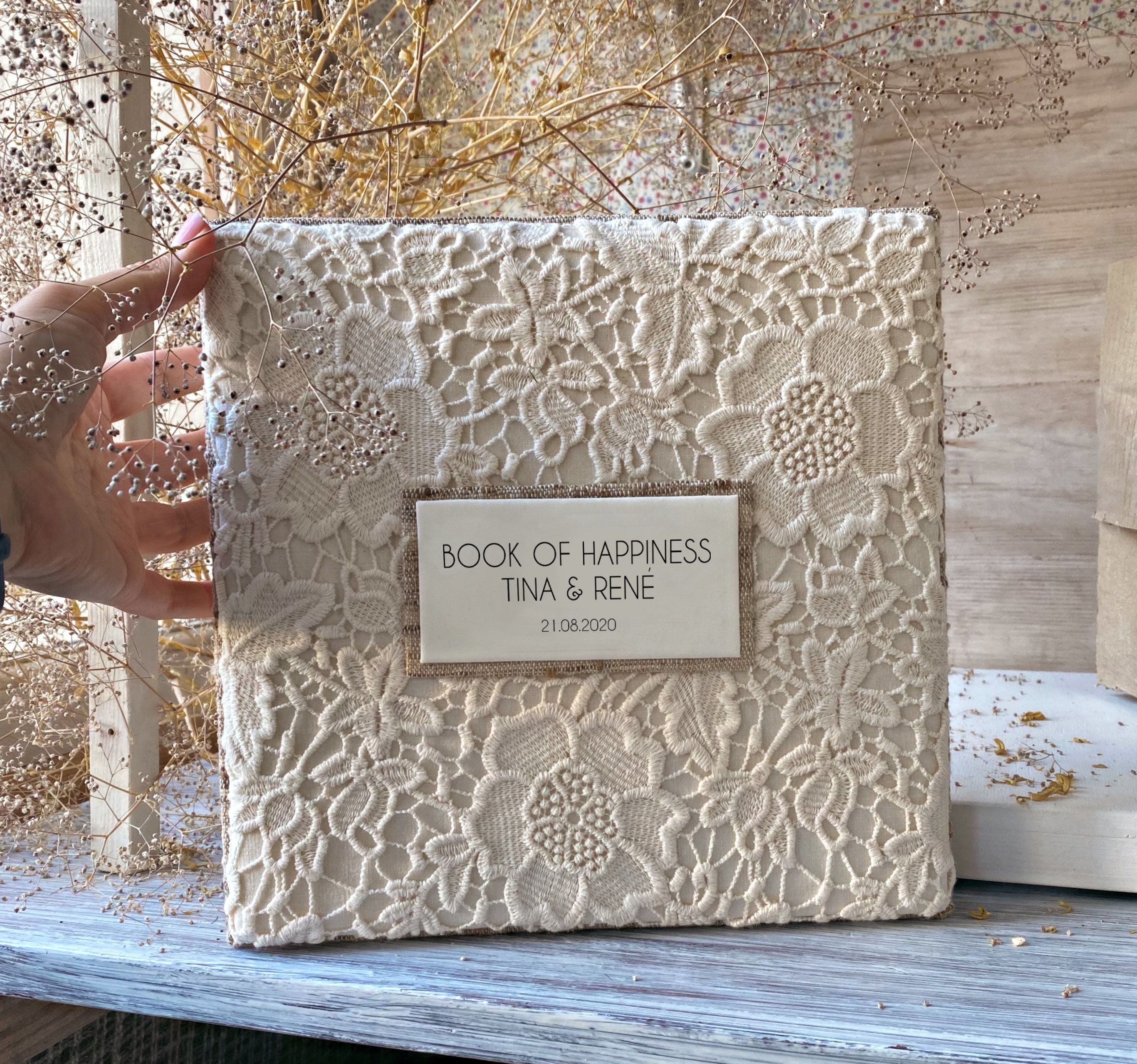 Photo Album vintage Book Personalized Fabric covered photo Etsy