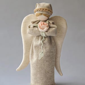 Guardian Angel of Family and Home. Linen rag doll Ukrainian style Motanka. Symbolic Christmas ornament that protects.