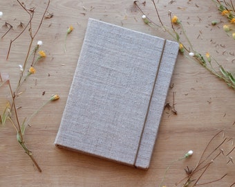 Handmade Linen Photo Album: Self-Adhesive Scrapbook, A5 Size