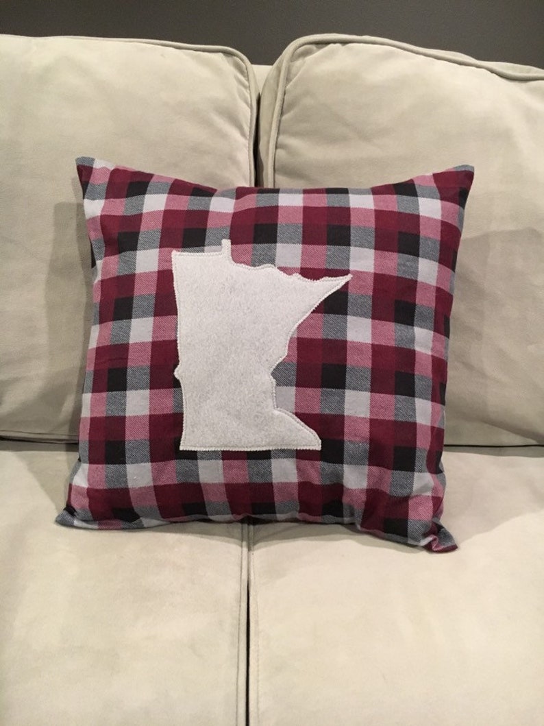 Minnesota Appliqué Decorative Pillow Cover Minnesota Pillow Etsy
