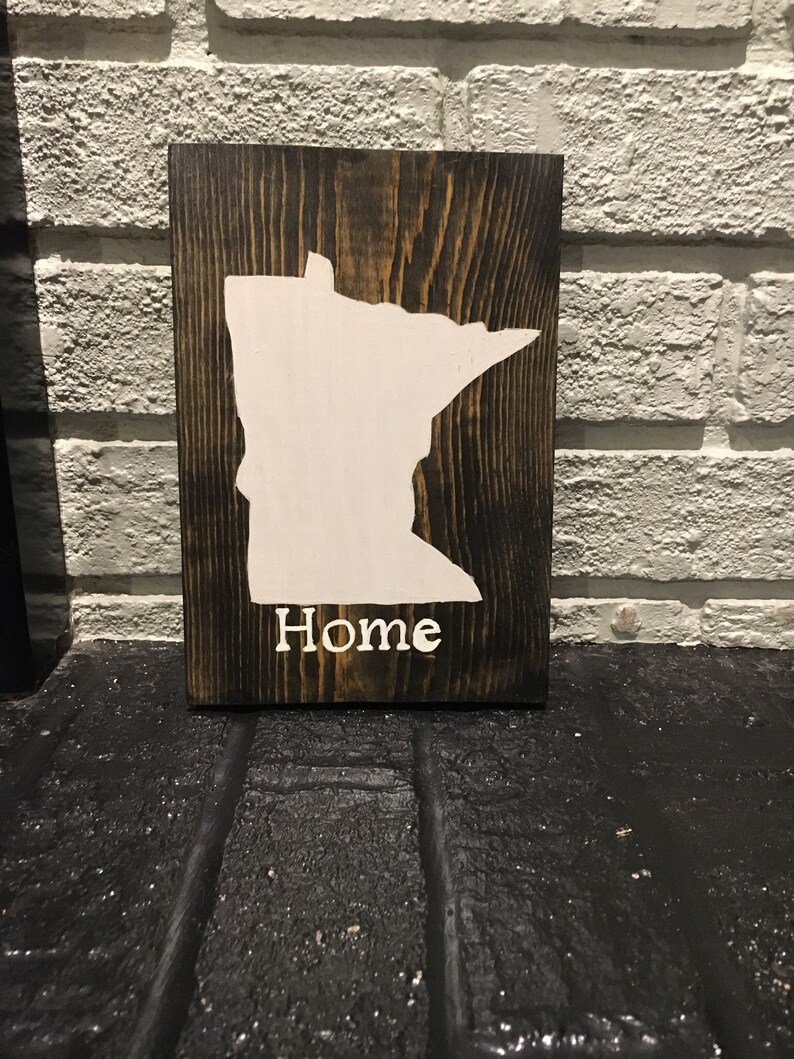 Rustic Minnesota Home Sign Minnesota Wall Hanging Etsy
