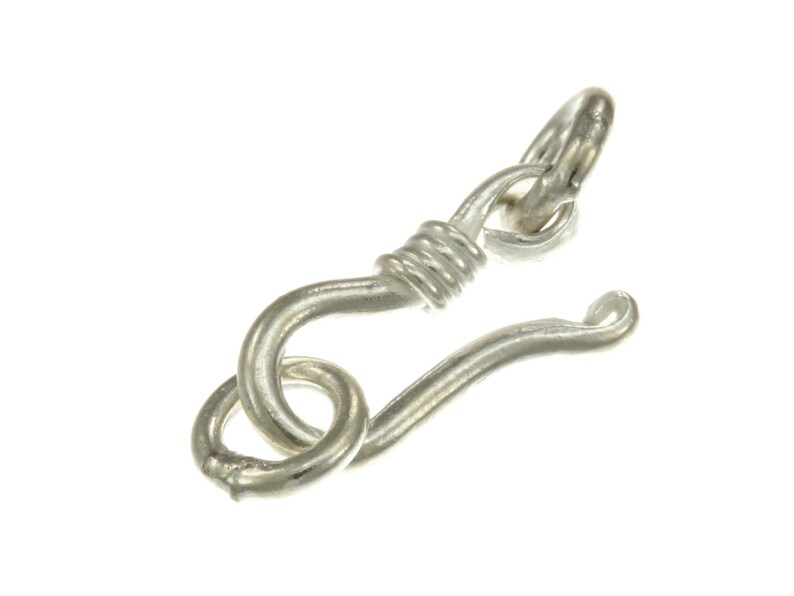 Round Wire Hook 20mm Wire Silver Hook Clasp Karen Hill Tribe silver Plain Wire Hook Plain Silver Hook Clasp