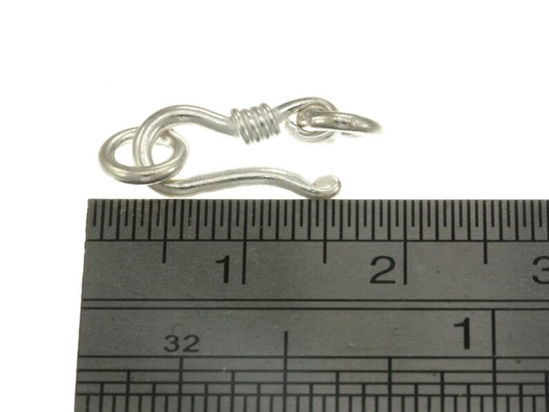 Round Wire Hook 20mm Wire Silver Hook Clasp Karen Hill Tribe silver Plain Wire Hook Plain Silver Hook Clasp