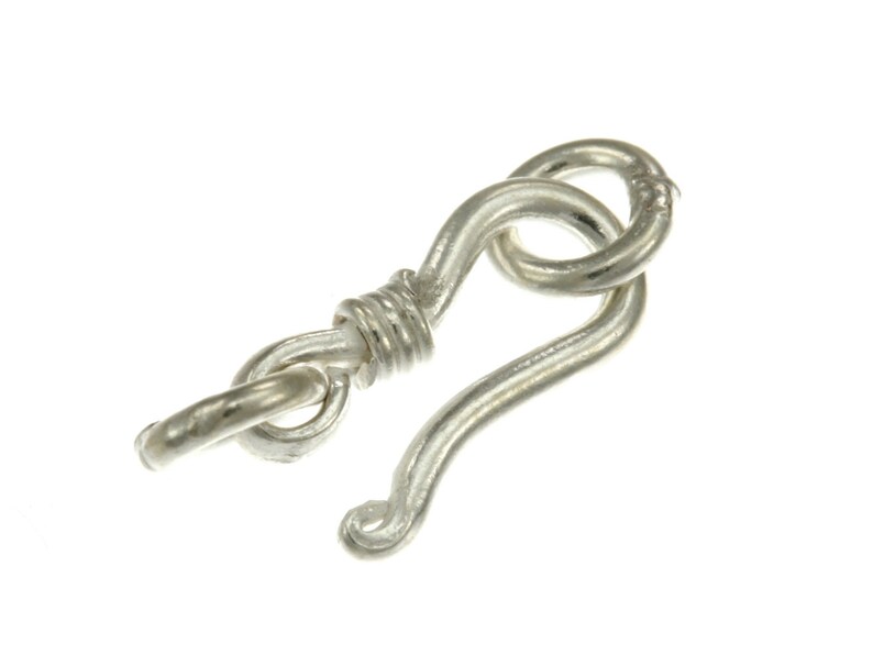 Round Wire Hook 20mm Wire Silver Hook Clasp Karen Hill Tribe silver Plain Wire Hook Plain Silver Hook Clasp