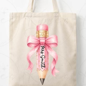Watercolor Pencil PNG Bundle: Pink Bow, Blue, Back to School Clipart (Digital Download)