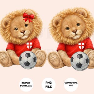 England Lion PNG Bundle World Cup Football Clipart Commercial Use