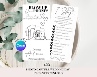 Wedding Photo Sharing QR Code Game: Editable Canva Template (Digital Download)