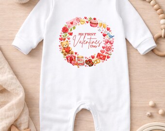 Il mio primo San Valentino PNG, disegno acquerello per bambini (download digitale)